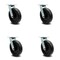 Service Caster 8 Inch Polyolefin Swivel Caster Set with Ball Bearing and Swivel Lock SCC SCC-30CS820-POB-BSL-4 - alternate 1